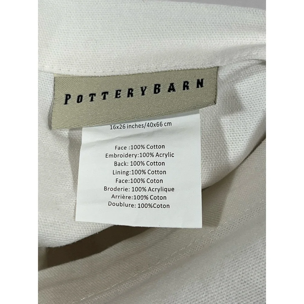 Pottery Barn Pillow Sham Chevron Knit Embroidered‎ Cottagecore Farmhouse